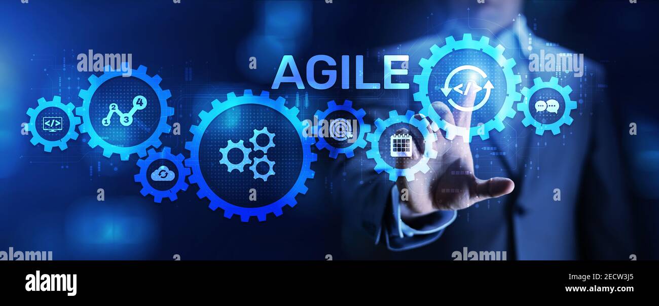 Agile flexible software development technique. Technology concept Stock Photo