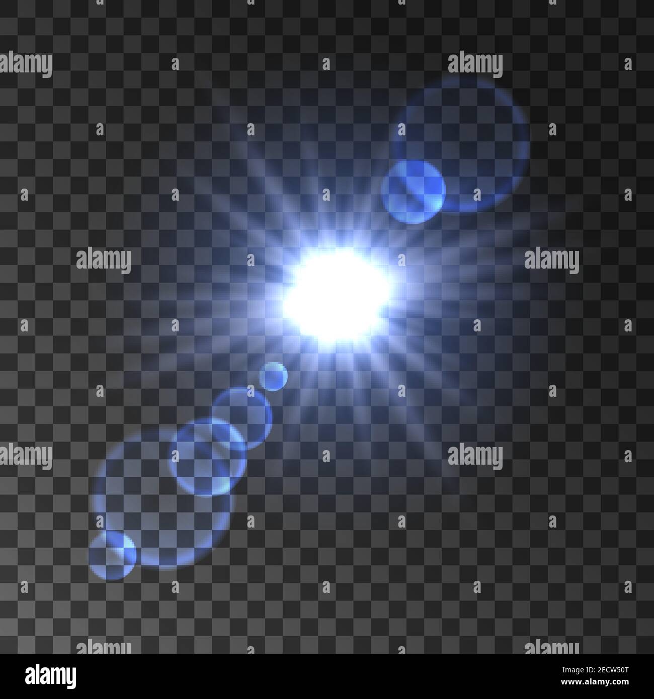 HD Blue Lens Flare Effect Transparent PNG
