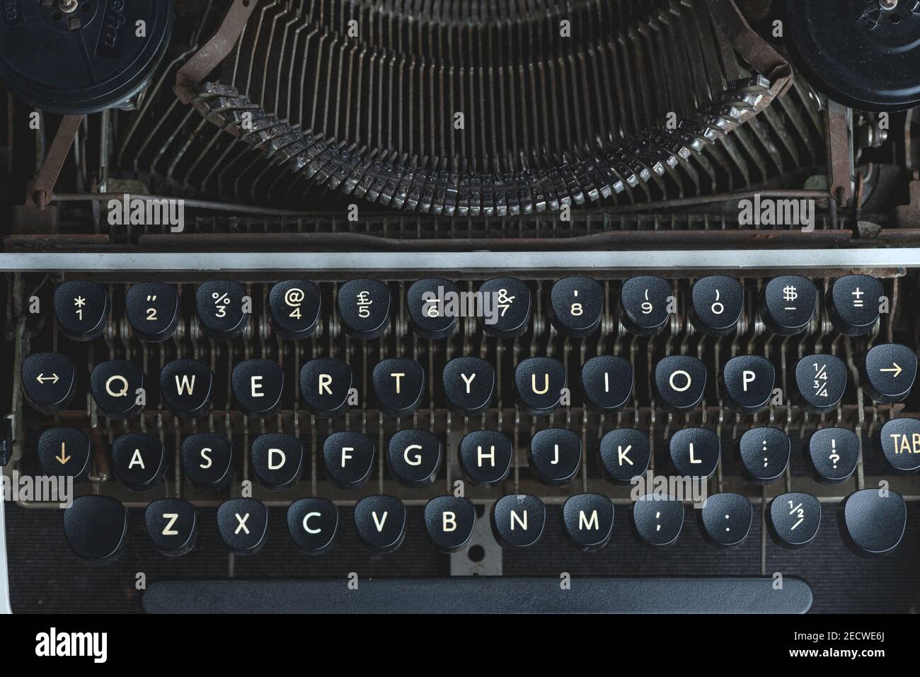 Old black and white indian manual model typewriter Stock Photo Alamy