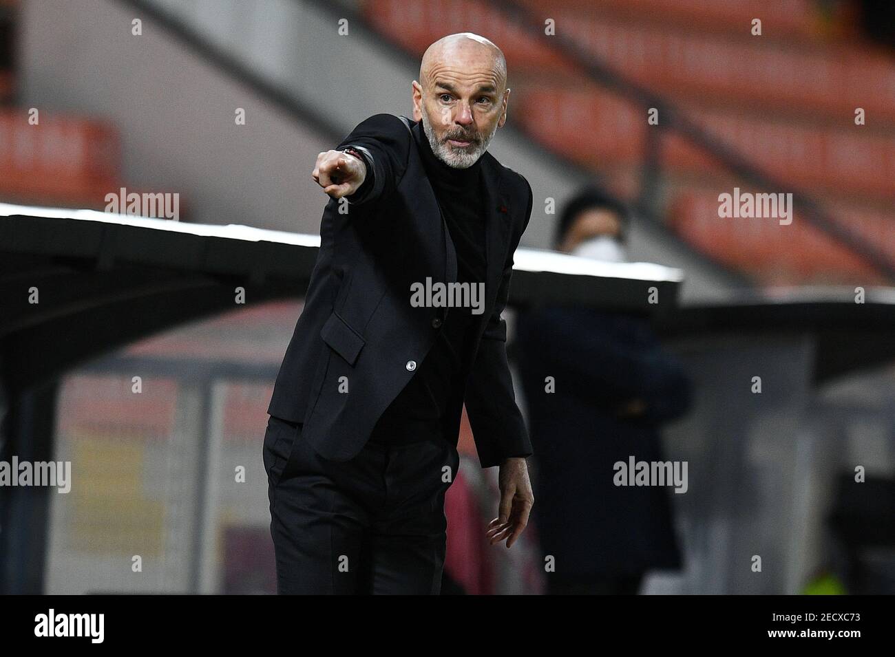 La Spezia, Italy. 13th Feb, 2021. La Spezia, Italy, Alberto Picco stadium, February 13, 2021, Stefano Pioli coach of of AC Milan during Spezia Calcio vs AC Milan - Italian football Serie A match Credit: Matteo Papini/LPS/ZUMA Wire/Alamy Live News Stock Photo