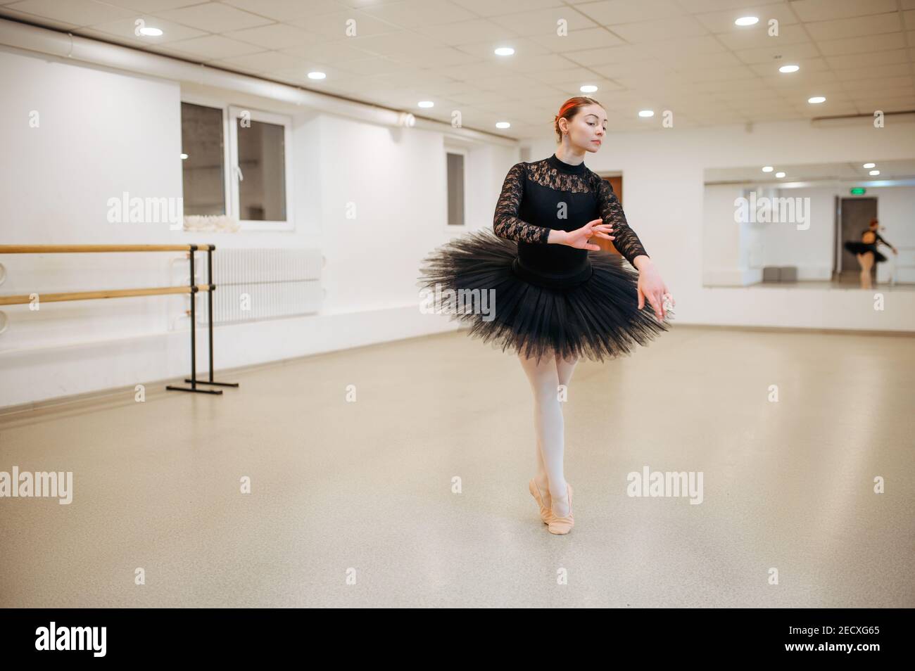 Choreographer, ballerina in class, ballet school Stock Photo