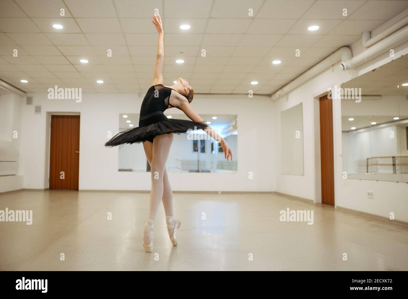 Elegant ballerina, dance performing in class Stock Photo