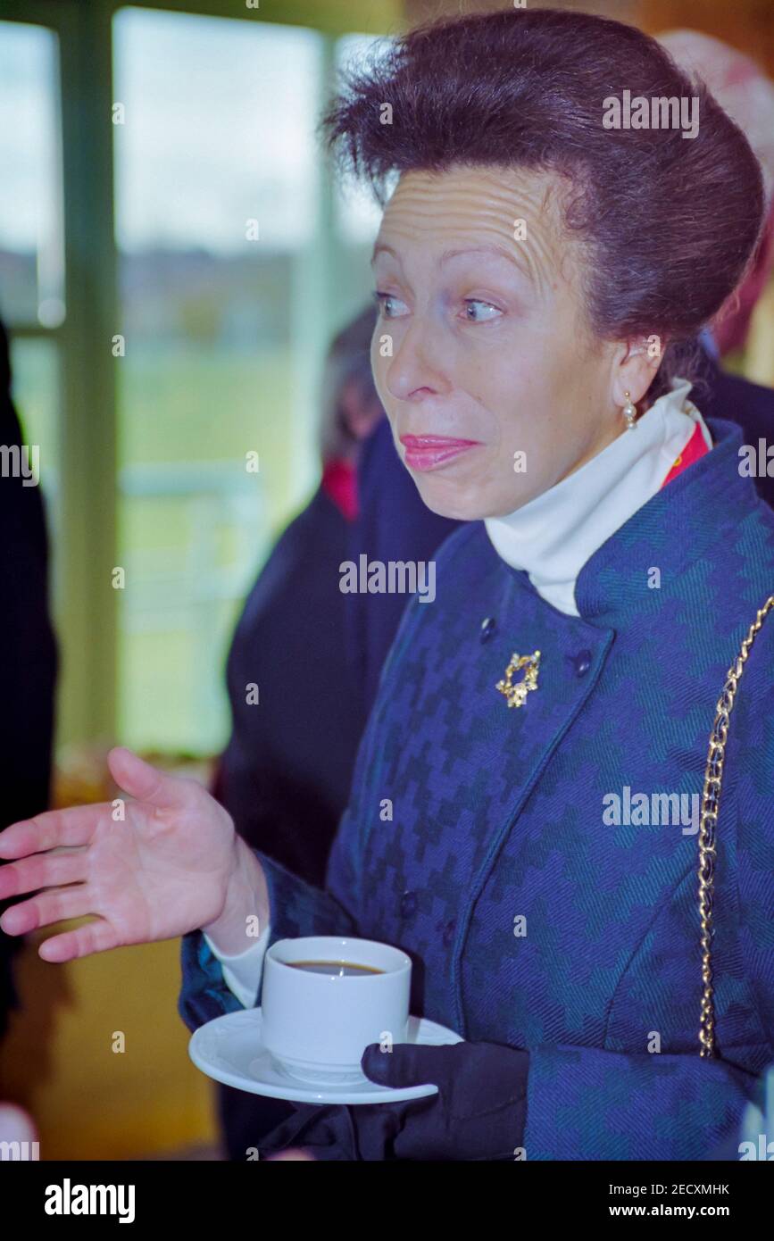 Her Royal Highness The Princess Royal, Princess Anne, visits the Horntye Park Sports Complex in Hastings, East Sussex, England, UK. 17th November 2000 Stock Photo