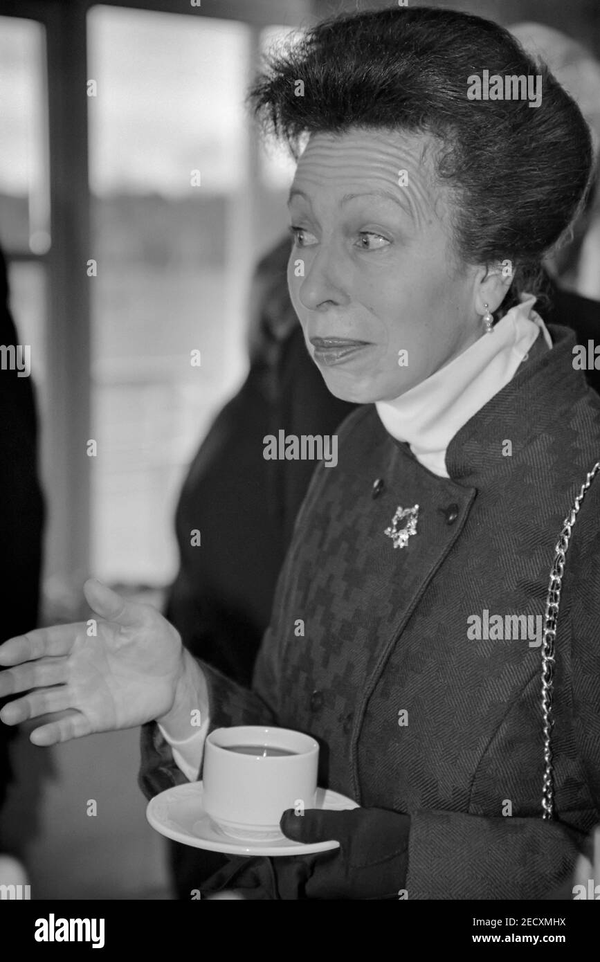 Her Royal Highness The Princess Royal, Princess Anne, visits the Horntye Park Sports Complex in Hastings, East Sussex, England, UK. 17th November 2000 Stock Photo