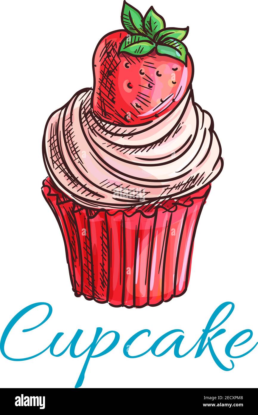 Strawberry Cupcake Or Muffin Sketch Decorated With Pink Berry Cream And Fresh Strawberry Fruit Pastry And Bakery Shop Cafe Menu Breakfast Dessert Stock Vector Image Art Alamy Strawberry Cupcake Or Muffin Sketch Decorated With Pink Berry Cream And Fresh Strawberry Fruit Pastry And Bakery Shop Cafe Menu Breakfast Dessert Stock Vector Image Art Alamy