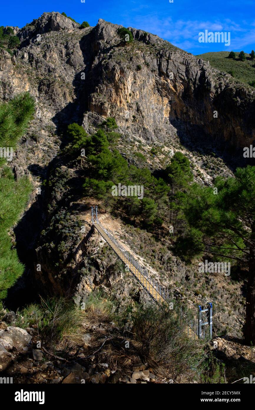 El Saltillo suspension bridge, Canillas de Aceituno, Axarquia, Malaga