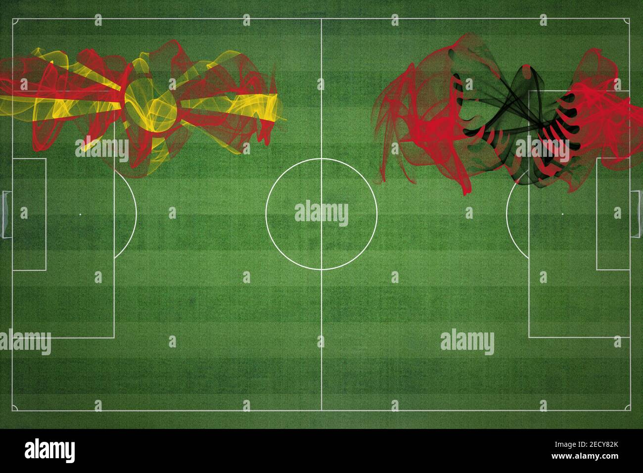 North Macedonia vs Albania Soccer Match, national colors, national