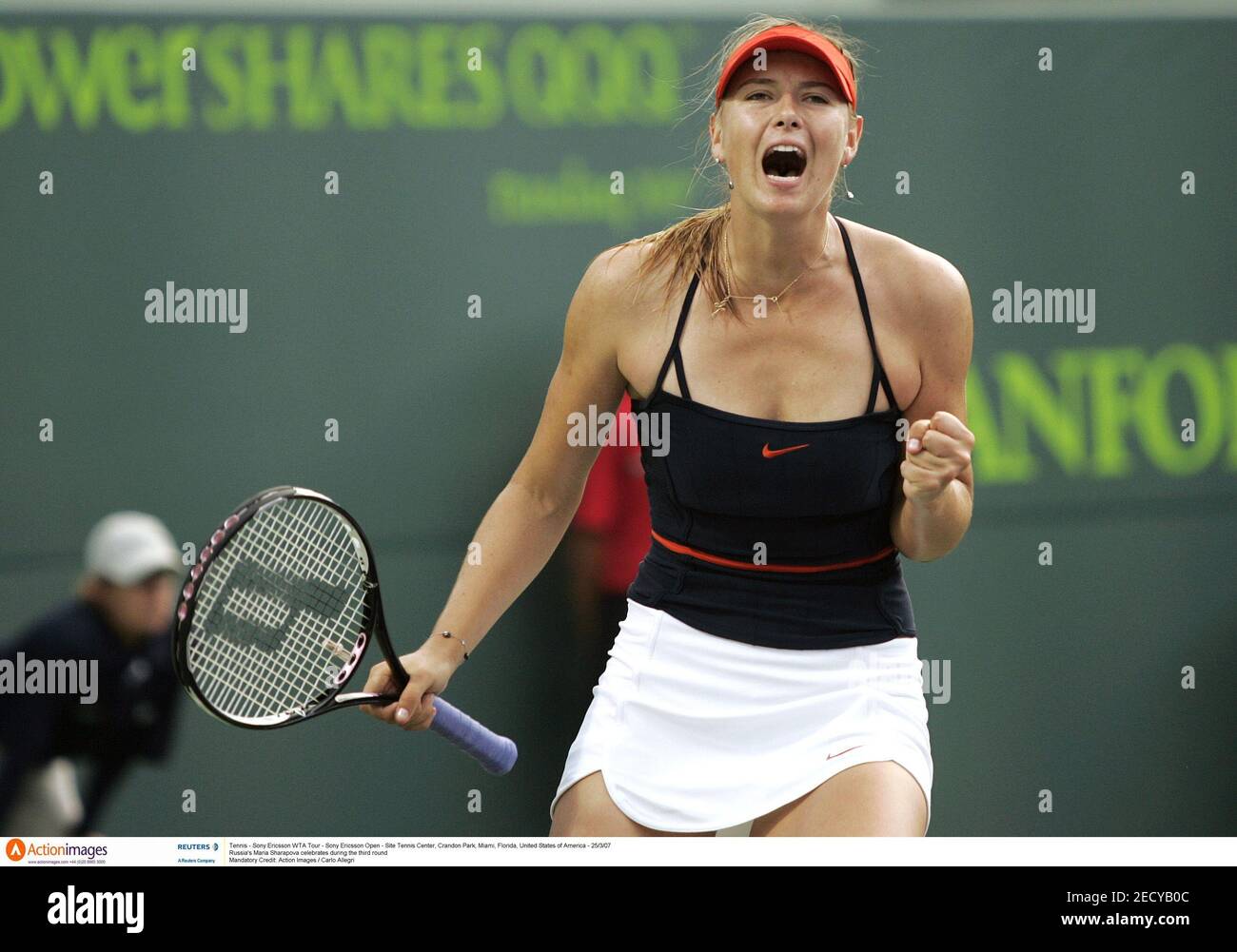 Tennis - Sony Ericsson WTA Tour - Sony Ericsson Open - Site Tennis Center,  Crandon Park, Miami, Florida, United States of America - 25/3/07 Russia's  Maria Sharapova celebrates during the third round