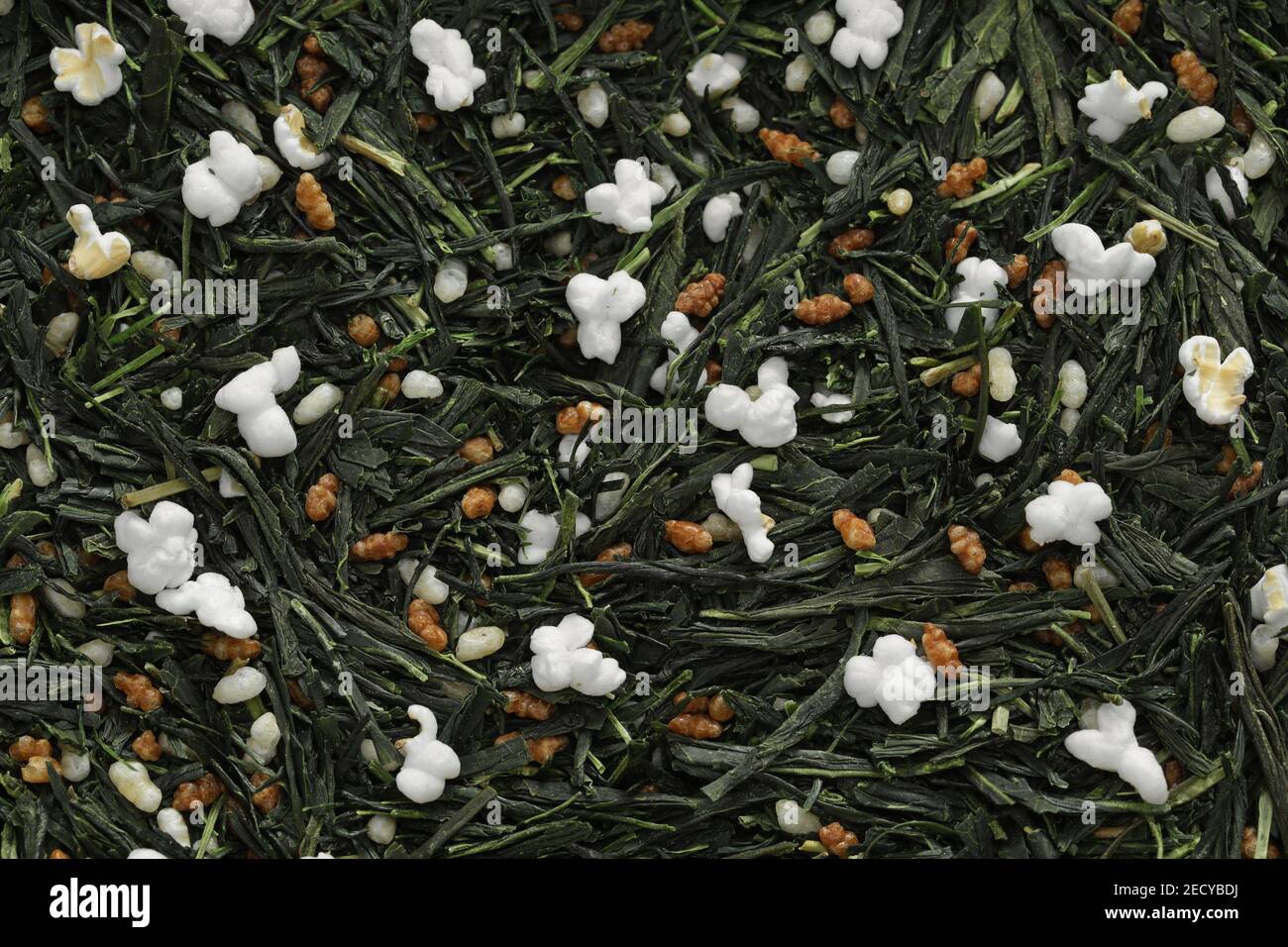 Japanese genmai cha, green tea mixed with roasted popped brown rice