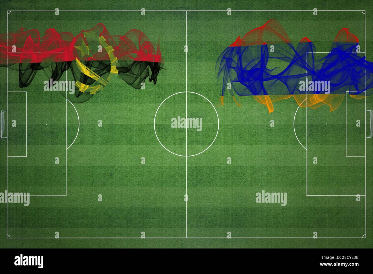 Angola vs Armenia Soccer Match, national colors, national flags, soccer