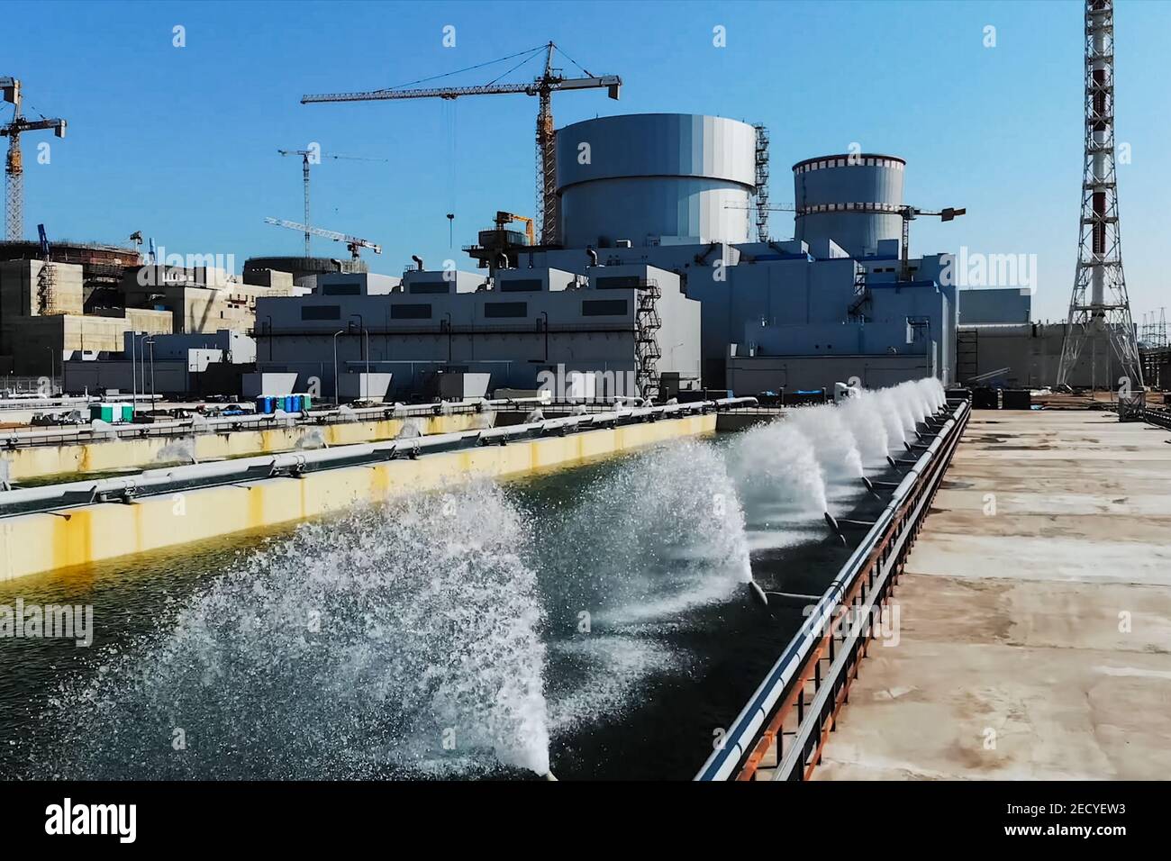 The cooling water system of a nuclear power plant. Leaking water from