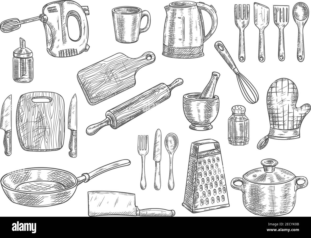 Drawing Kitchen Utensils Images – Browse 404,123 Stock Photos