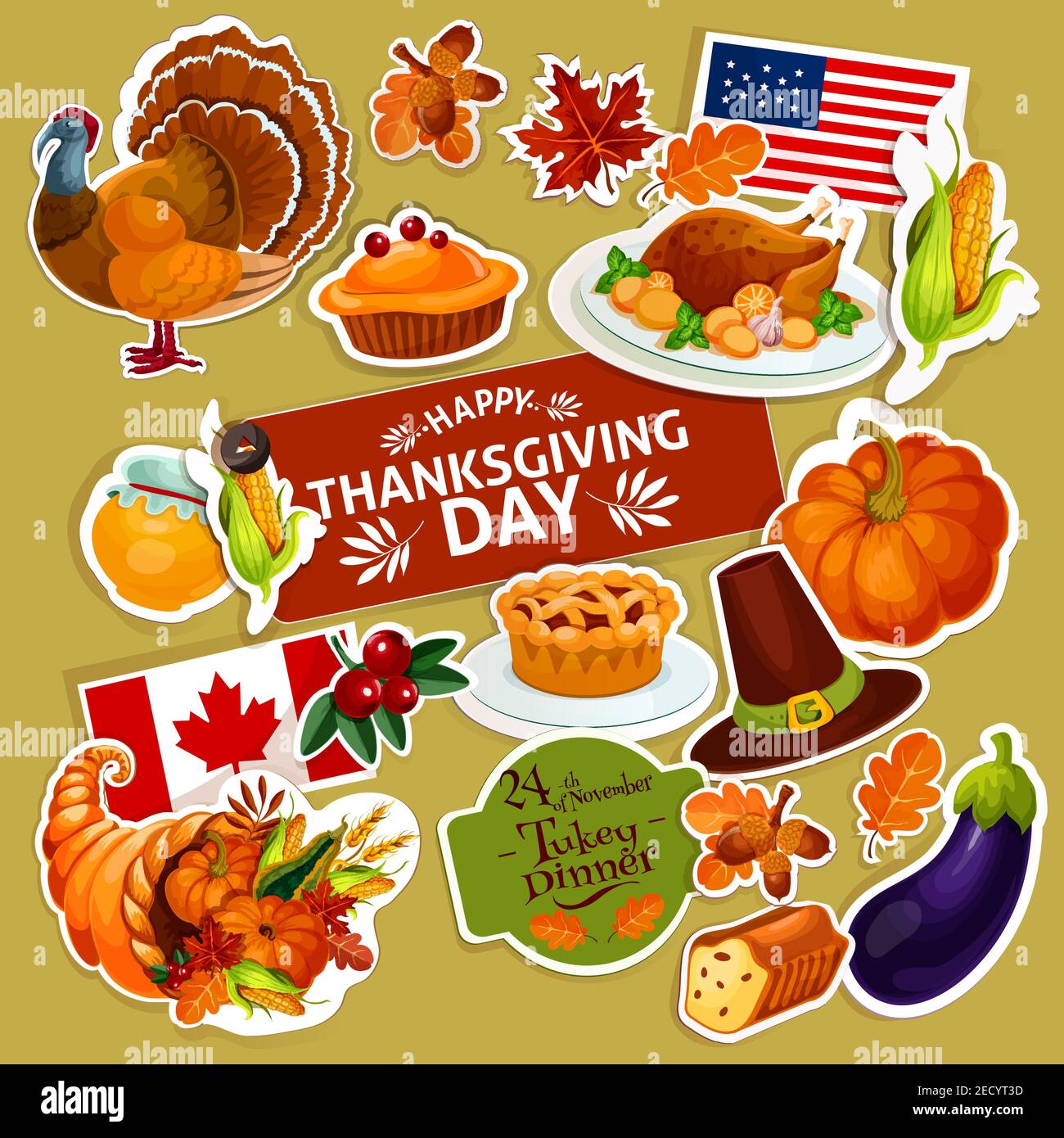 Premium Vector  Thanksgiving day traditional turkey