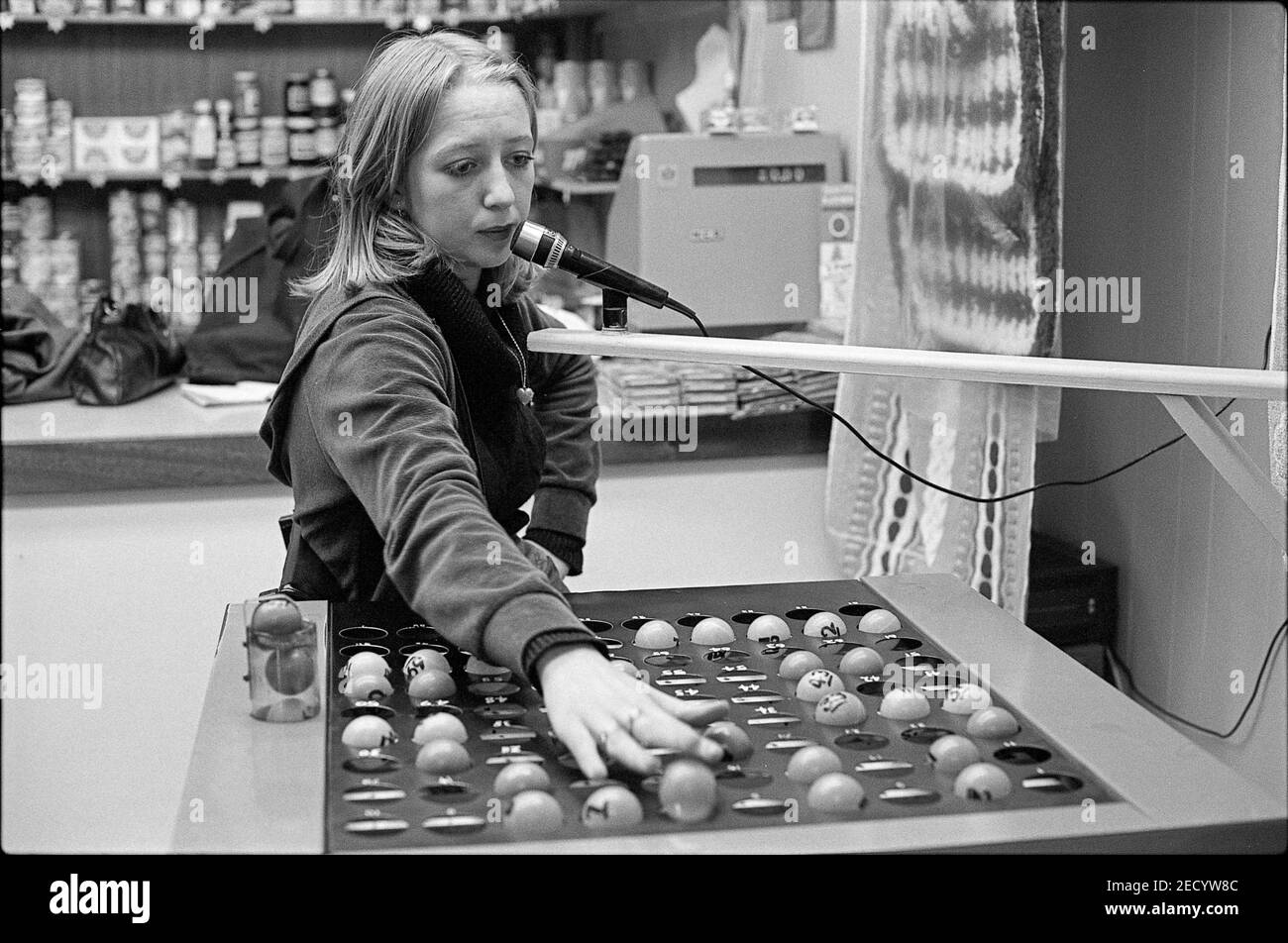 Woman Bingo Caller Stock Photo Alamy
