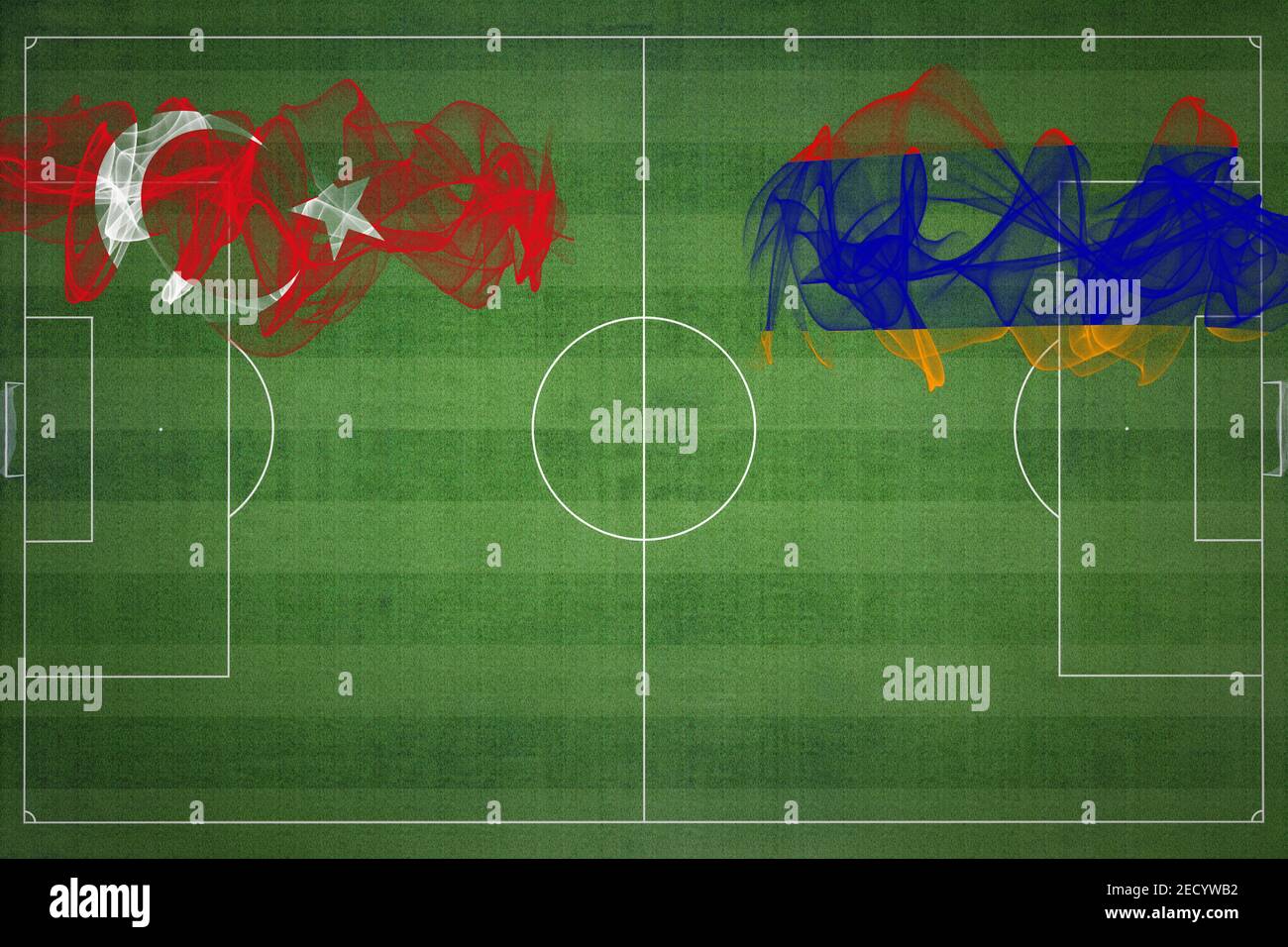 Turkey vs Armenia Soccer Match, national colors, national flags, soccer