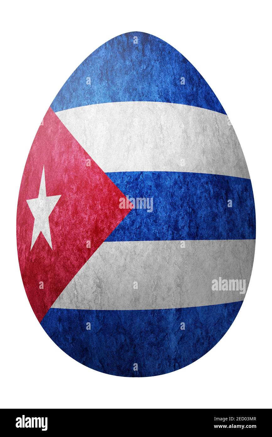 Cuba Easter Egg, National flag egg, Clipping path Stock Photo