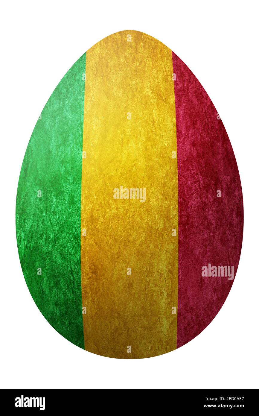 Mali Easter Egg, National flag egg, Clipping path Stock Photo