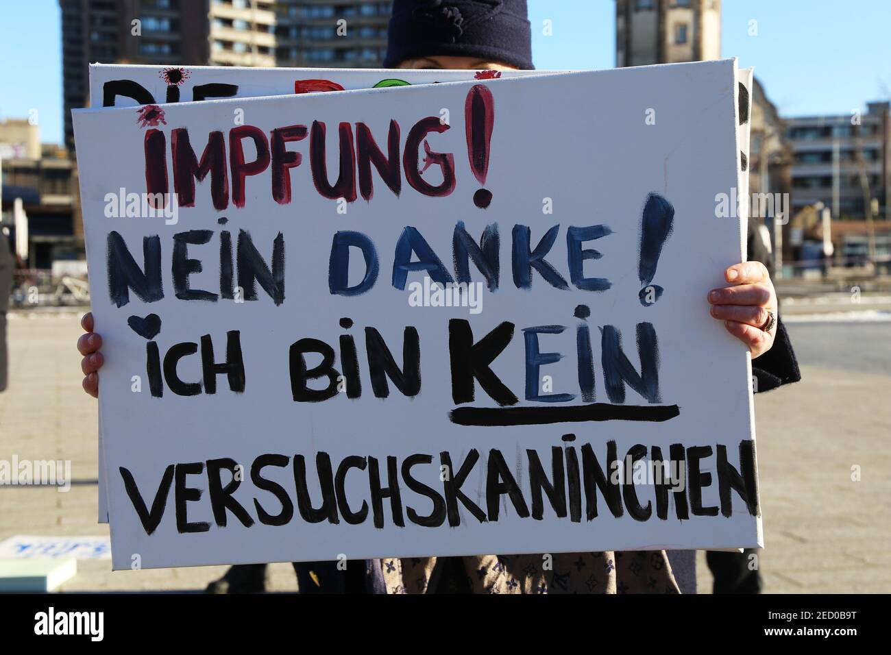 Mannheim Germany: Demonstration against the Corona measures. The demonstration was registered by an individual, not by Querdenken. The motto of the de Stock Photo