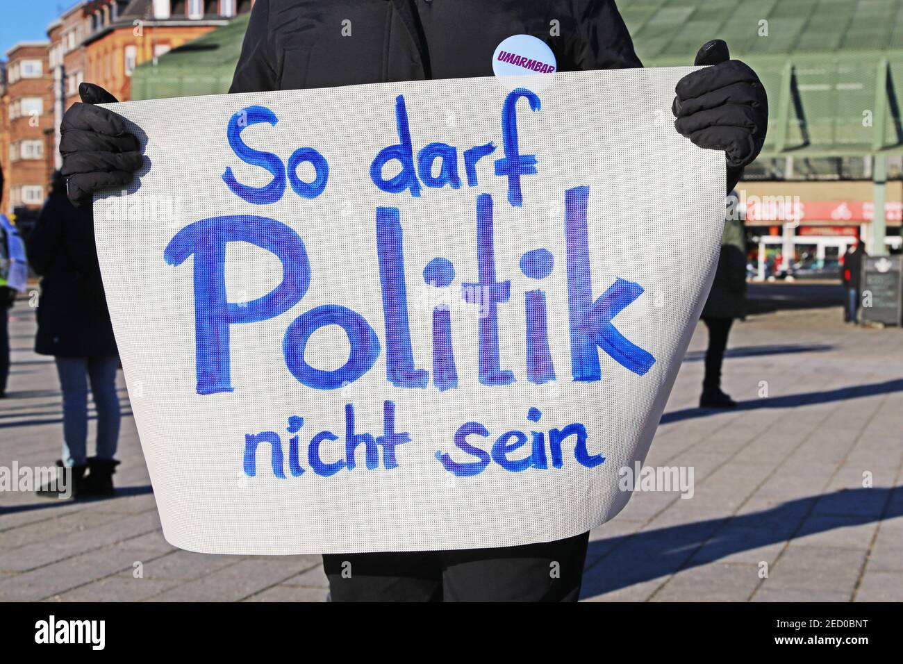 Mannheim Germany: Demonstration against the Corona measures. The demonstration was registered by an individual, not by Querdenken. The motto of the de Stock Photo