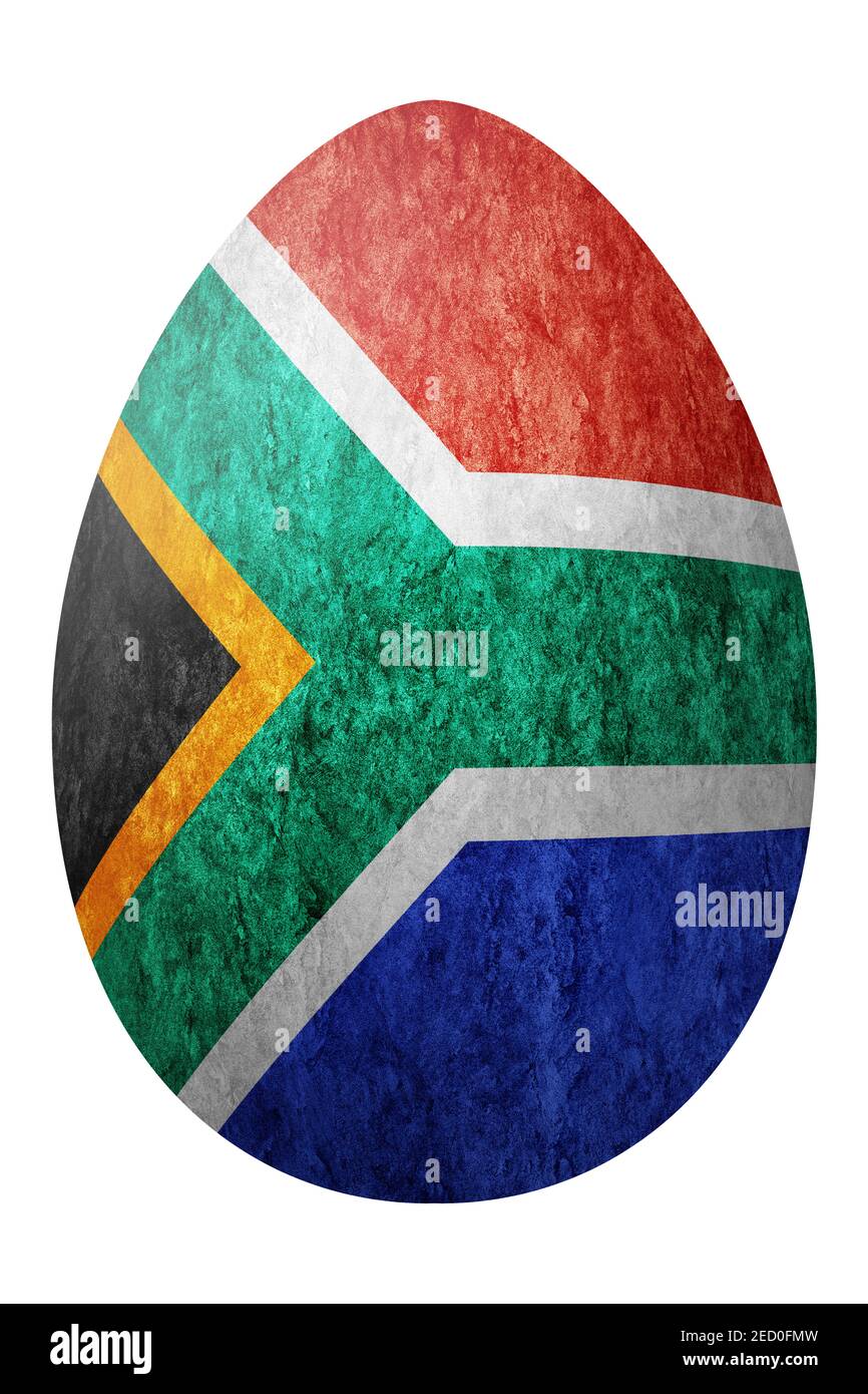 South Africa Easter Egg, National flag egg, Clipping path Stock Photo