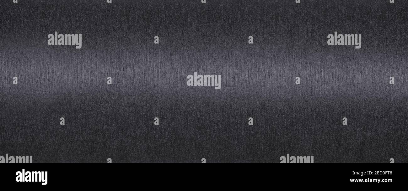 Black felt surface close up. Long panoramic black and white background Stock Photo
