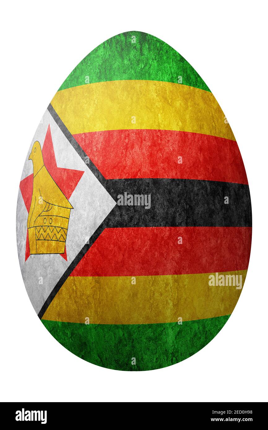 Zimbabwe Easter Egg, National flag egg, Clipping path Stock Photo Alamy