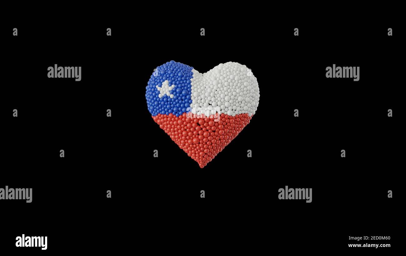 Chile National Day. September 19. Heart shape made out of shiny sphere