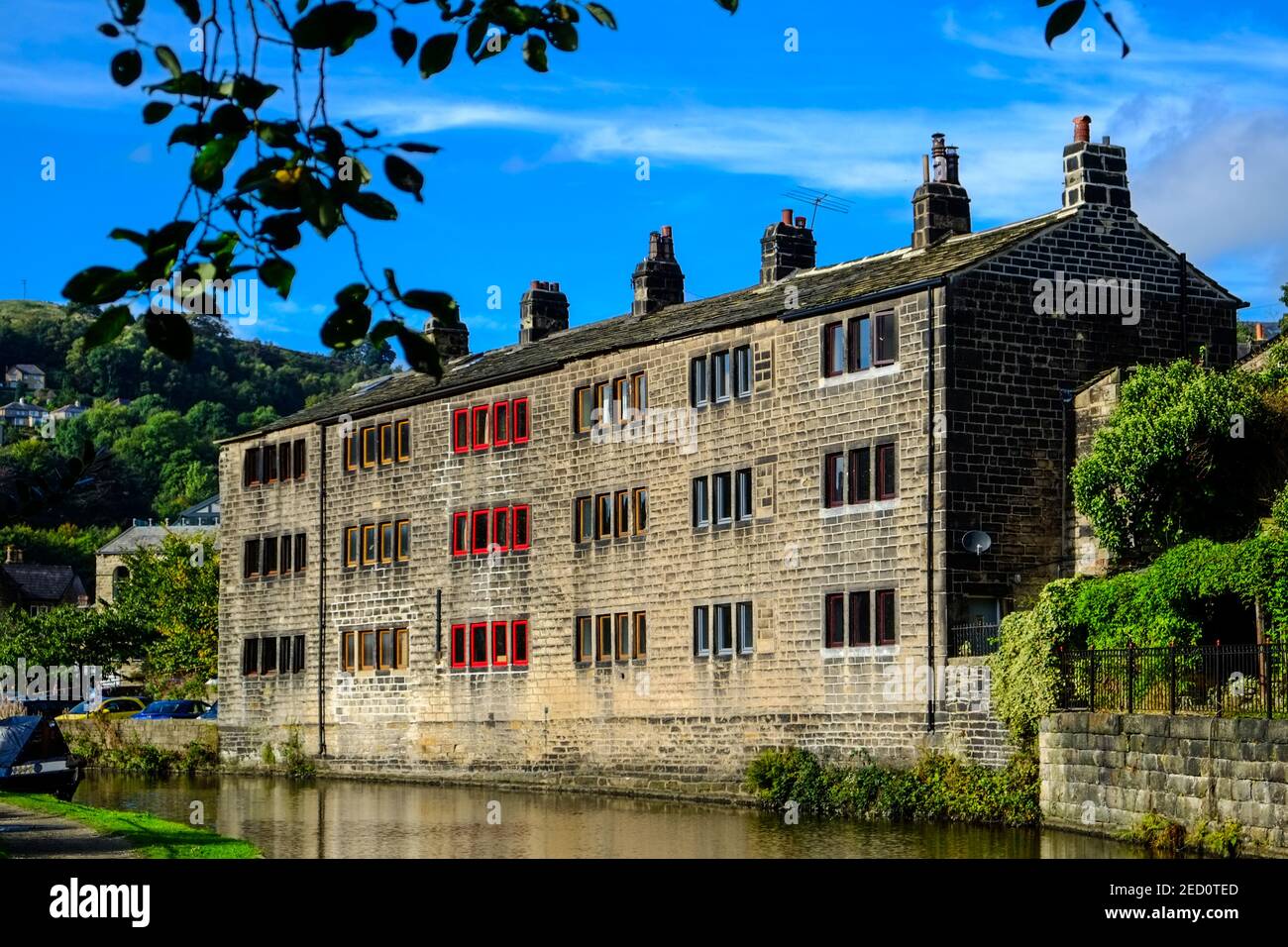 Weavers Cottages alongside the Rochdale Canal, Hebden Bridge, West