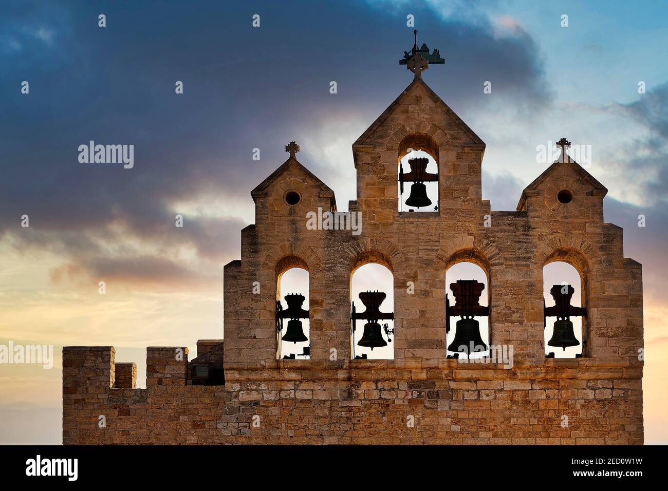 Bell tower of the church NotreDamedelaMer, SaintesMariesdelaMer
