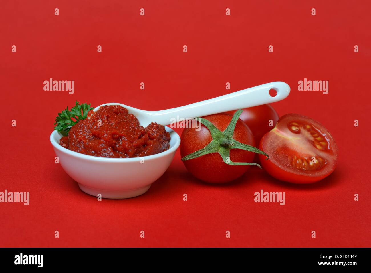 Tomato paste in skin, tomatoes, Germany Stock Photo Alamy