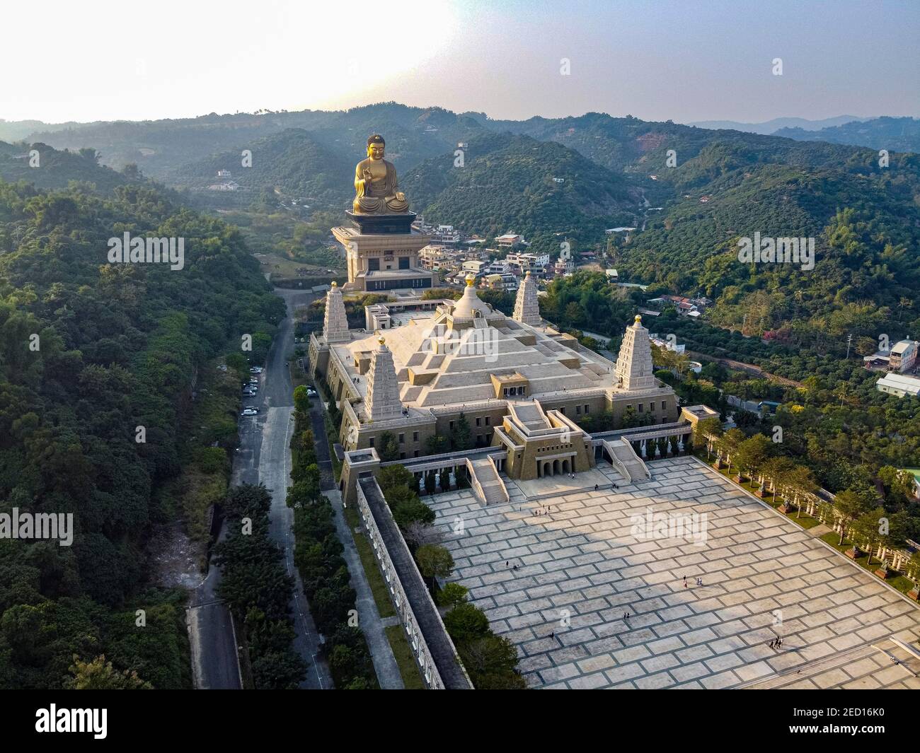 Aerial of Fo Guang Shan Monastery, Fo Gunag mountain or shan, Taiwan, Dashu District, Kaohsiung City, Taiwan Stock Photo