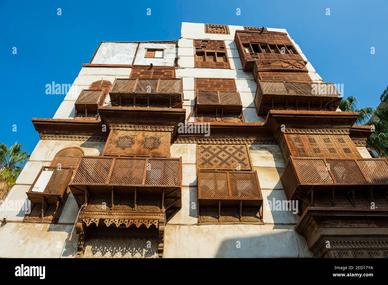 Traditional houses in the old town of Jeddah, Saudi Arabia Stock Photo