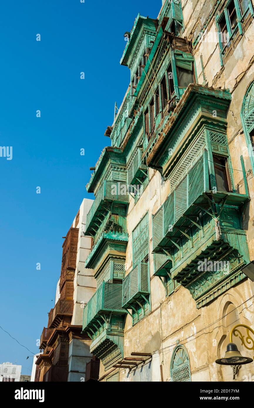 Traditional houses in the old town of Jeddah, Saudi Arabia Stock Photo Alamy