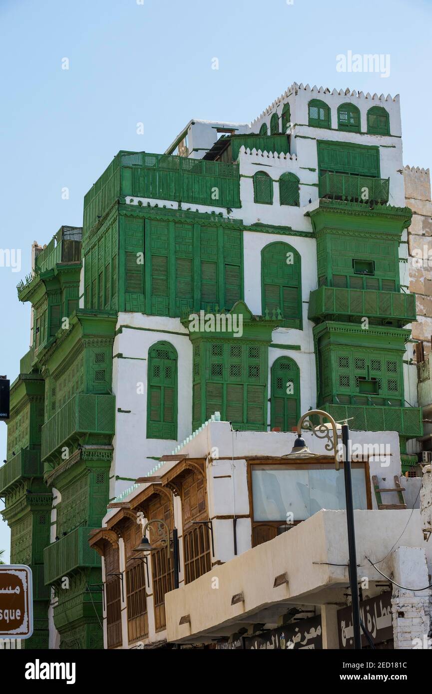 Traditional houses in the old town of Jeddah, Saudi Arabia Stock Photo Alamy