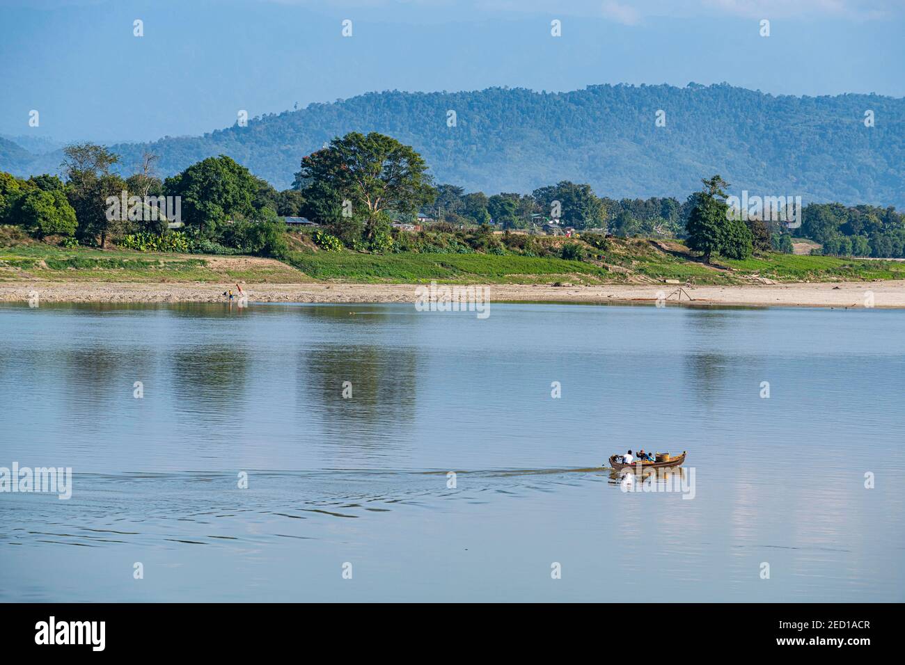 Irrawaddy river in Myitkyina, Kachin state, Myanmar Stock Photo