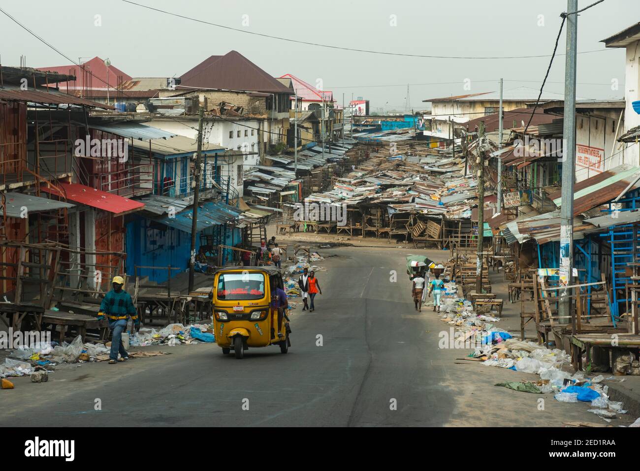 Waterfront market in the center of Monrovia, Liberia Stock Photo