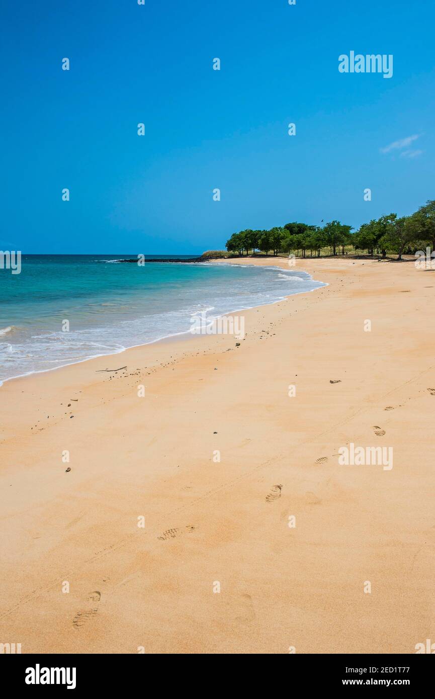 Beach Praia dos Tamarindos in northern Sao Tome, Sao Tome and Principe, Atlantic ocean Stock Photo
