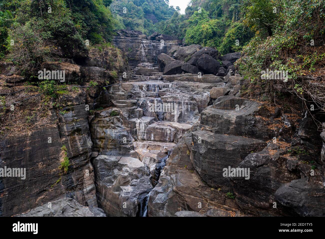 Pantumai Waterfall, Khasi hills, Meghalaya, India Stock Photo