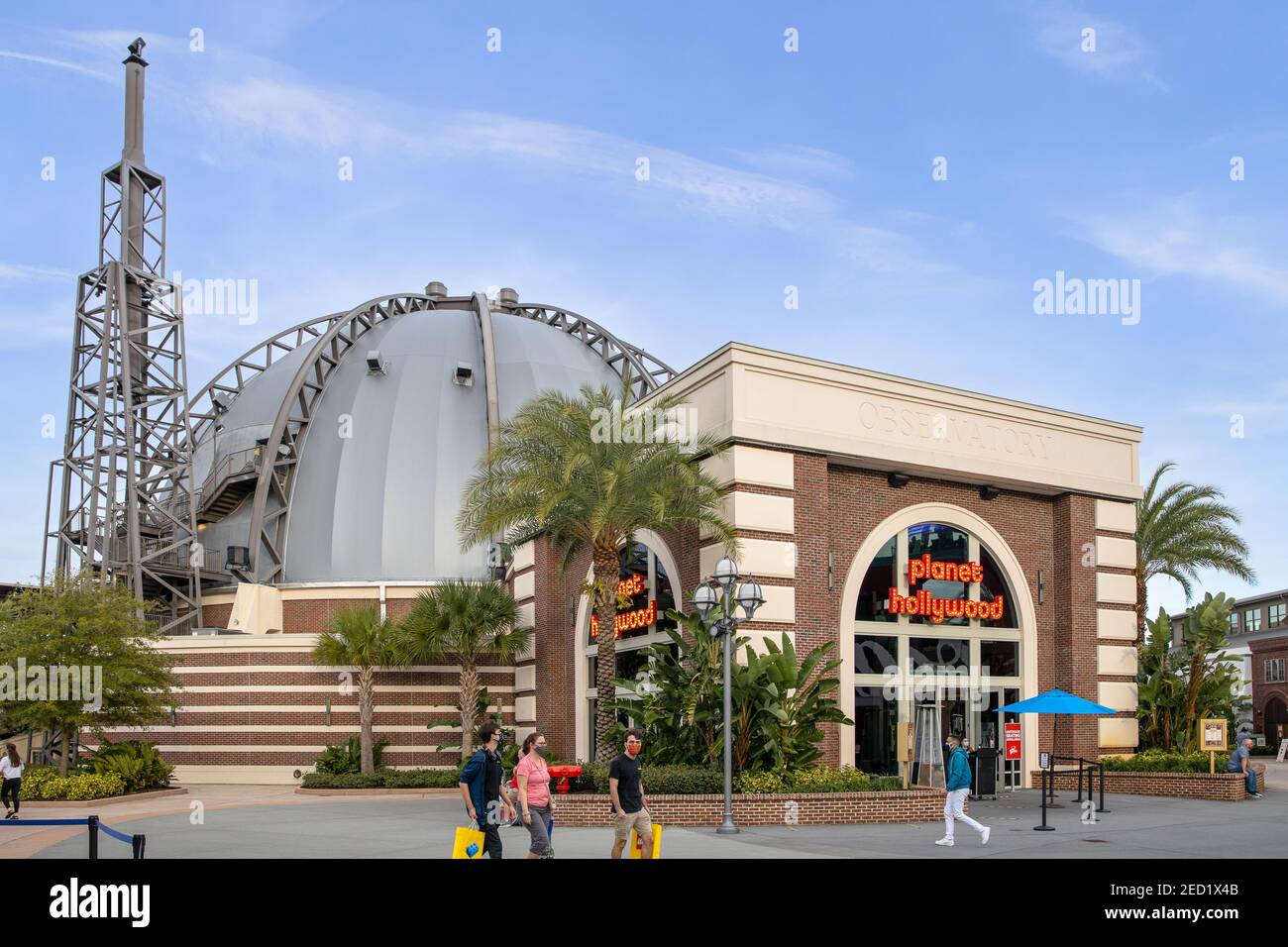 The exterior of Planet Hollywood where there's a restaurant, entertainment, and memorabilia. Stock Photo