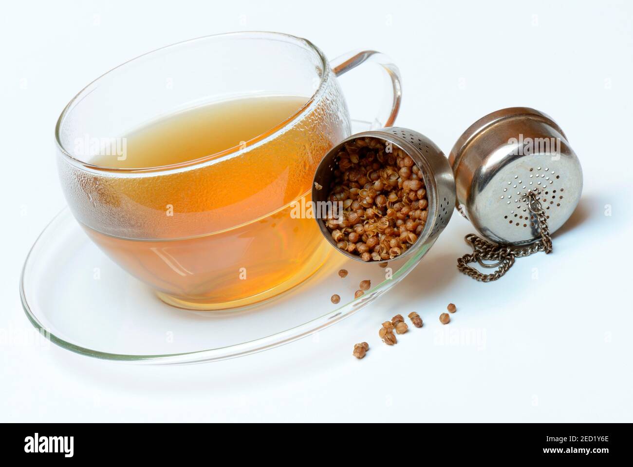 Cup coriander tea and seeds in tea-egg, coriander tea Stock Photo - Alamy