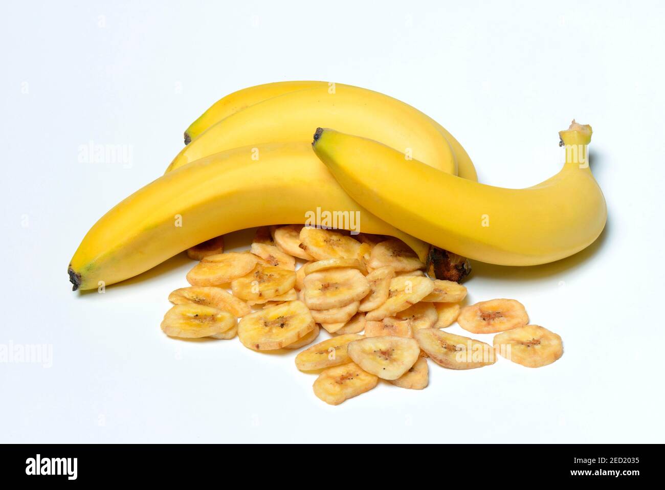 Bananas and banana chips, banana chips Stock Photo Alamy