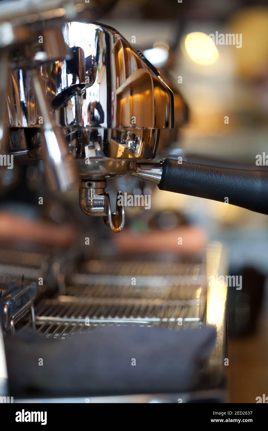 closeup of holder with beautiful black handle in professional Victoria