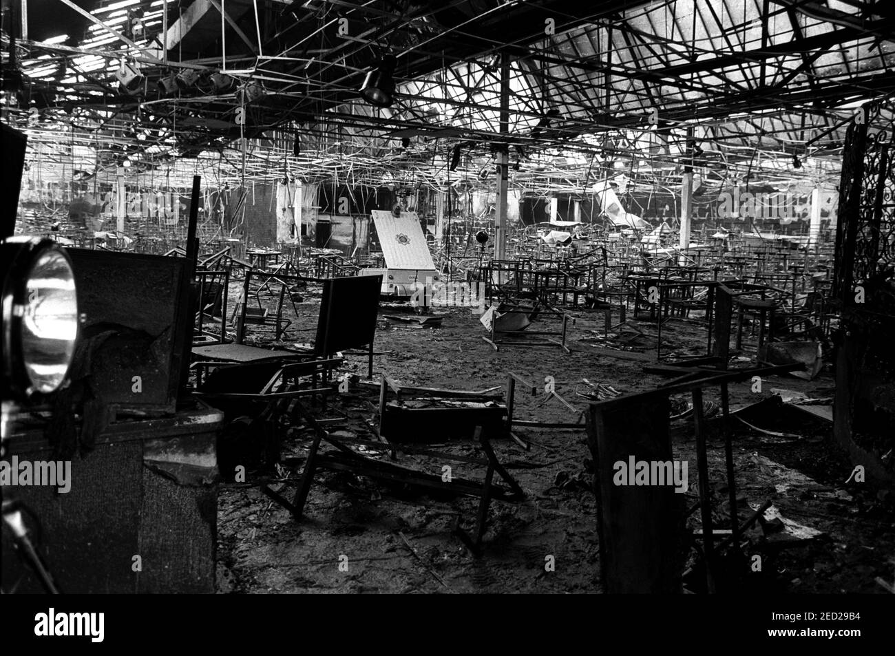 File photo dated 14/2/1981 of damage at Stardust Disco in Ardane, Dublin, where in the early hours 48 youngsters perished in a fire. Issue date: Sunday February 14, 2021 Stock Photo