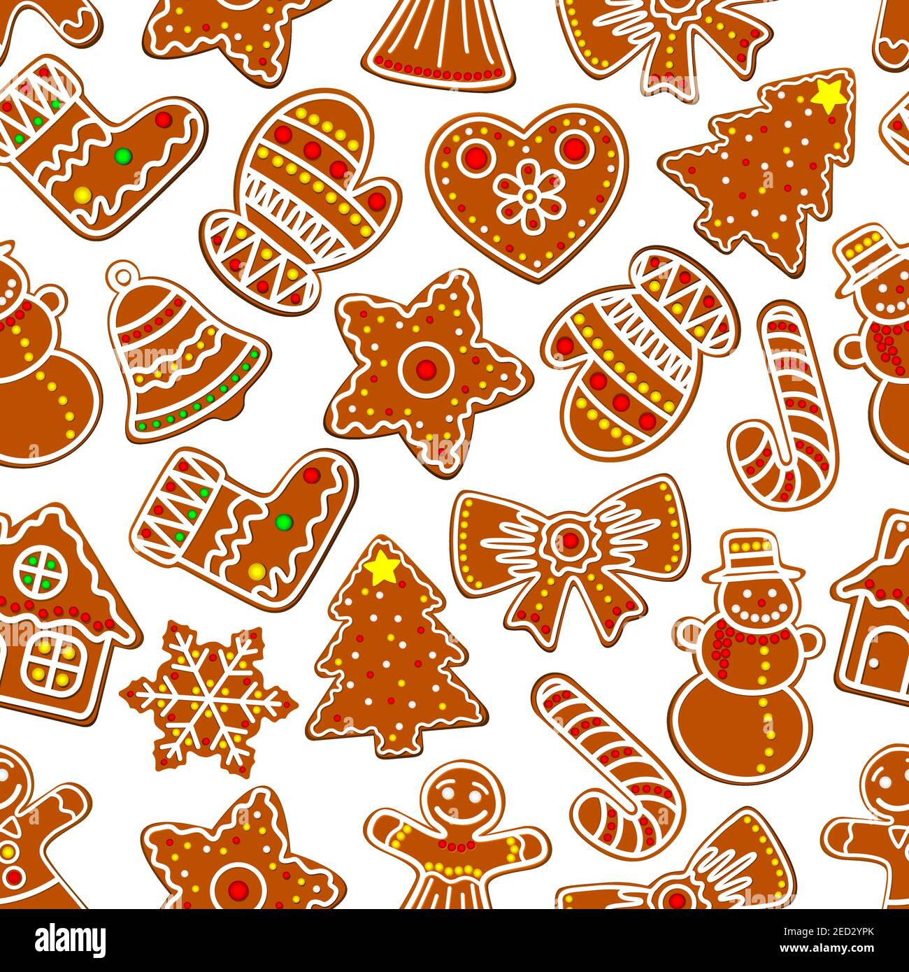 Christmas festive ginger cookie seamless pattern of gingerbread man ...