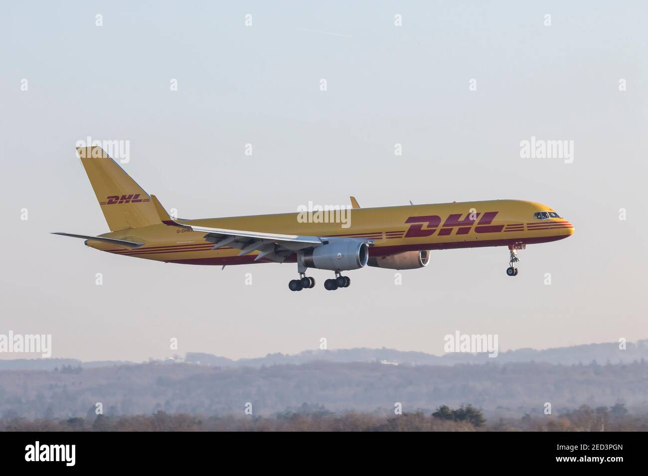 Cargo Aircraft G-DHKR Boeing 757-223F of DHL Air UK at Cologne Bonn Airport March 2019 Stock Photo