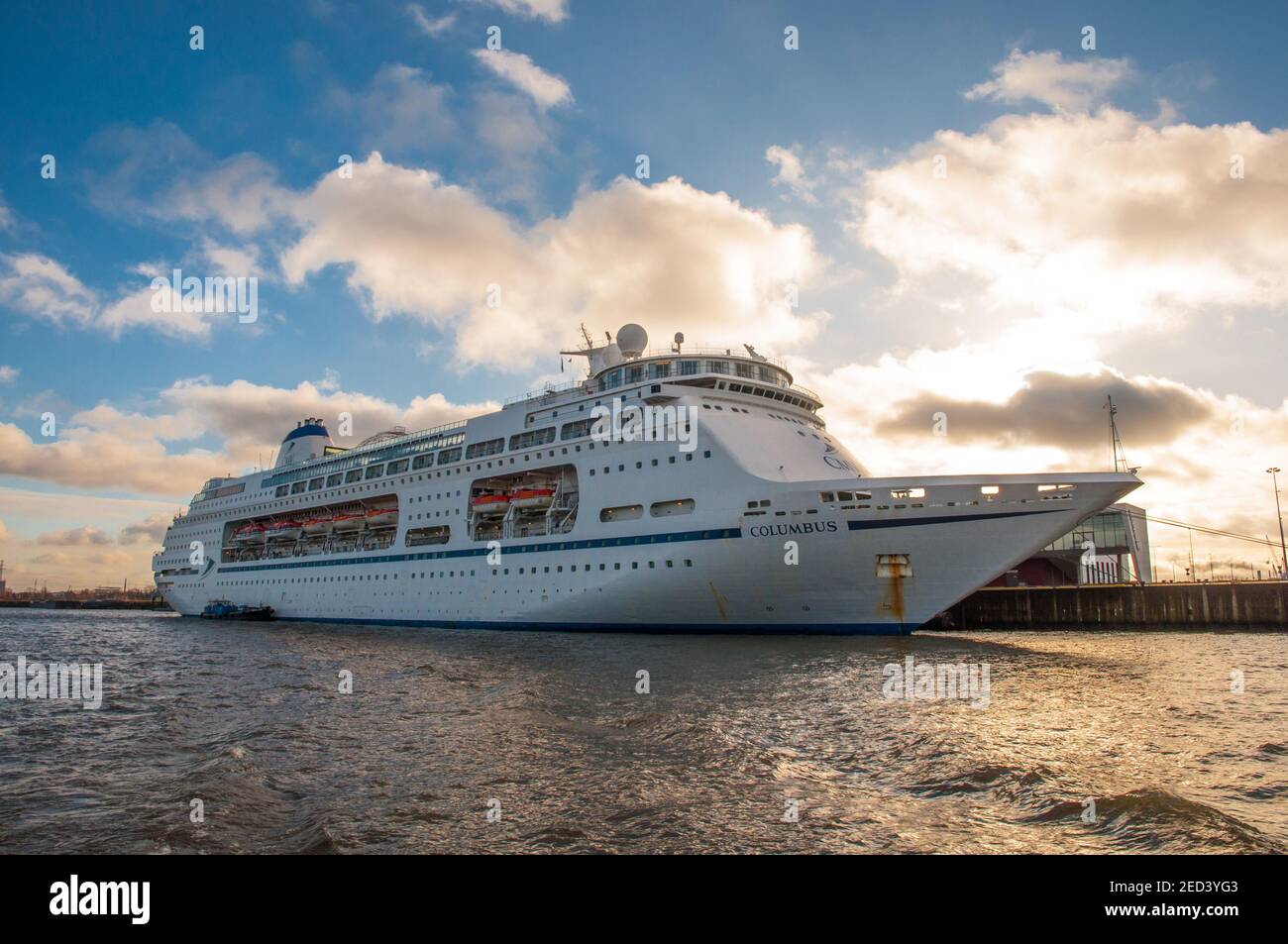 Cmv Columbus Cruise Ship In Rotterdam Harbour Stock Photo Alamy