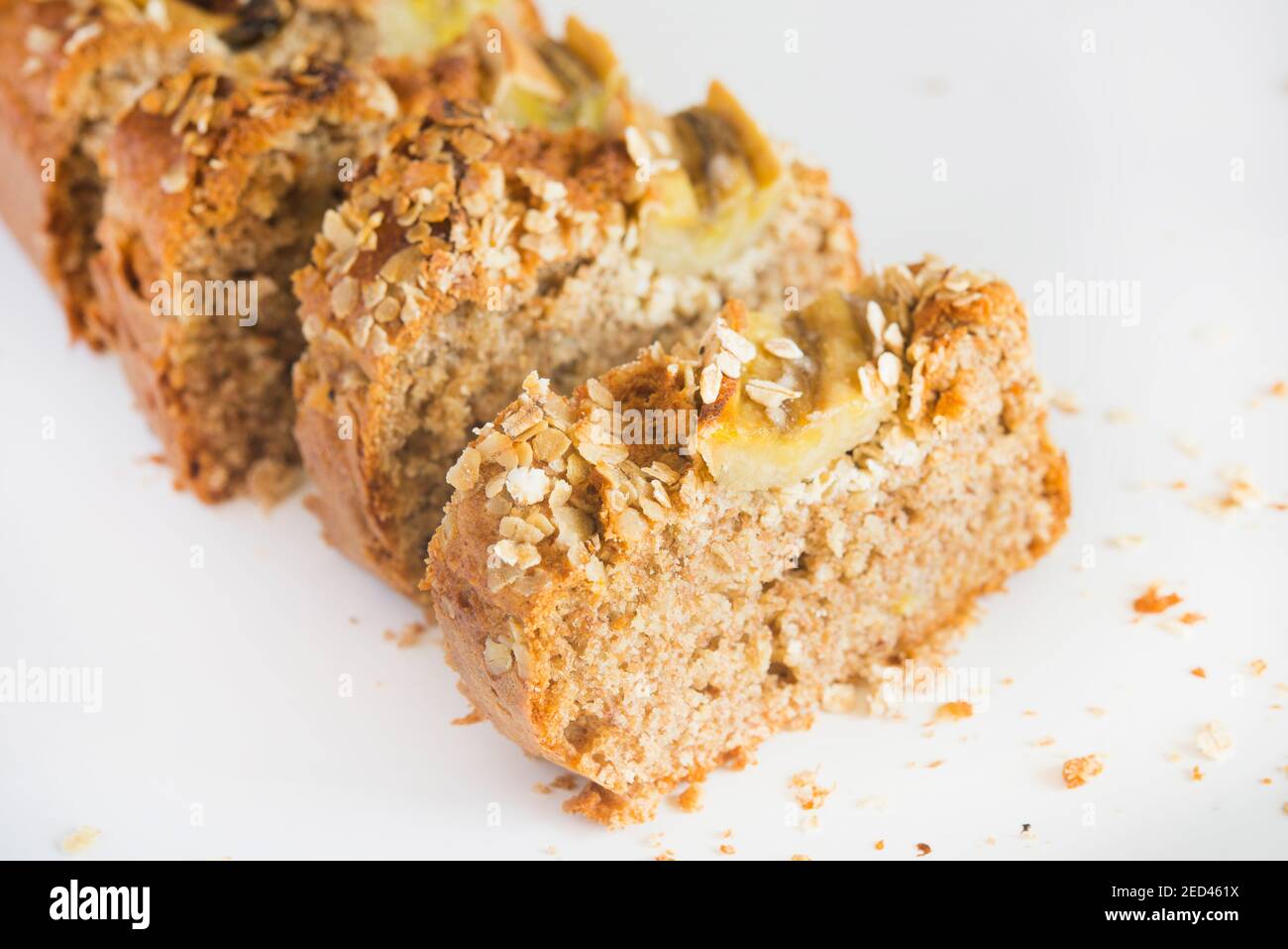 Banana bread with oats Stock Photo