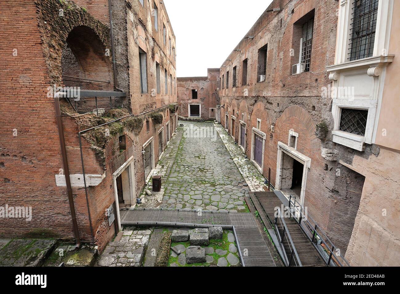 Italy, Rome, Trajan's markets, Via Biberatica, tabernae, ancient shops Stock Photo