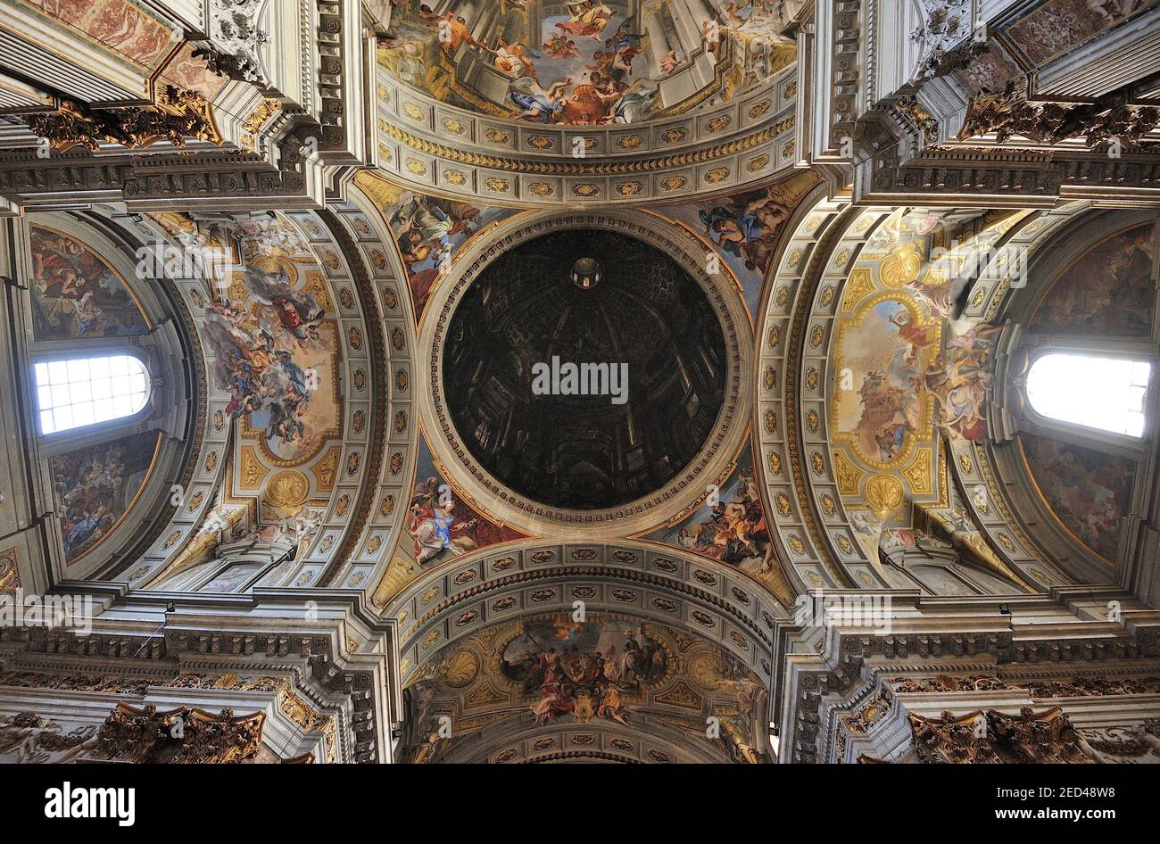 Italy, Rome, church of Sant'Ignazio (St Ignatius), fake dome, ceiling paintings (Andrea Pozzo, 17th century) Stock Photo