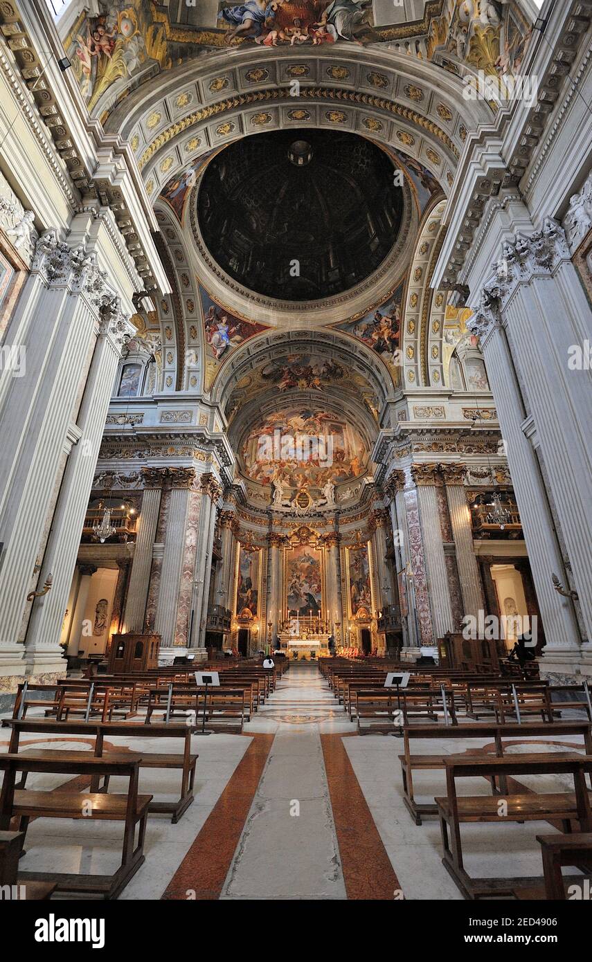 Italy, Rome, church of Sant'Ignazio (St Ignatius), nave and fake dome, 17th century Stock Photo